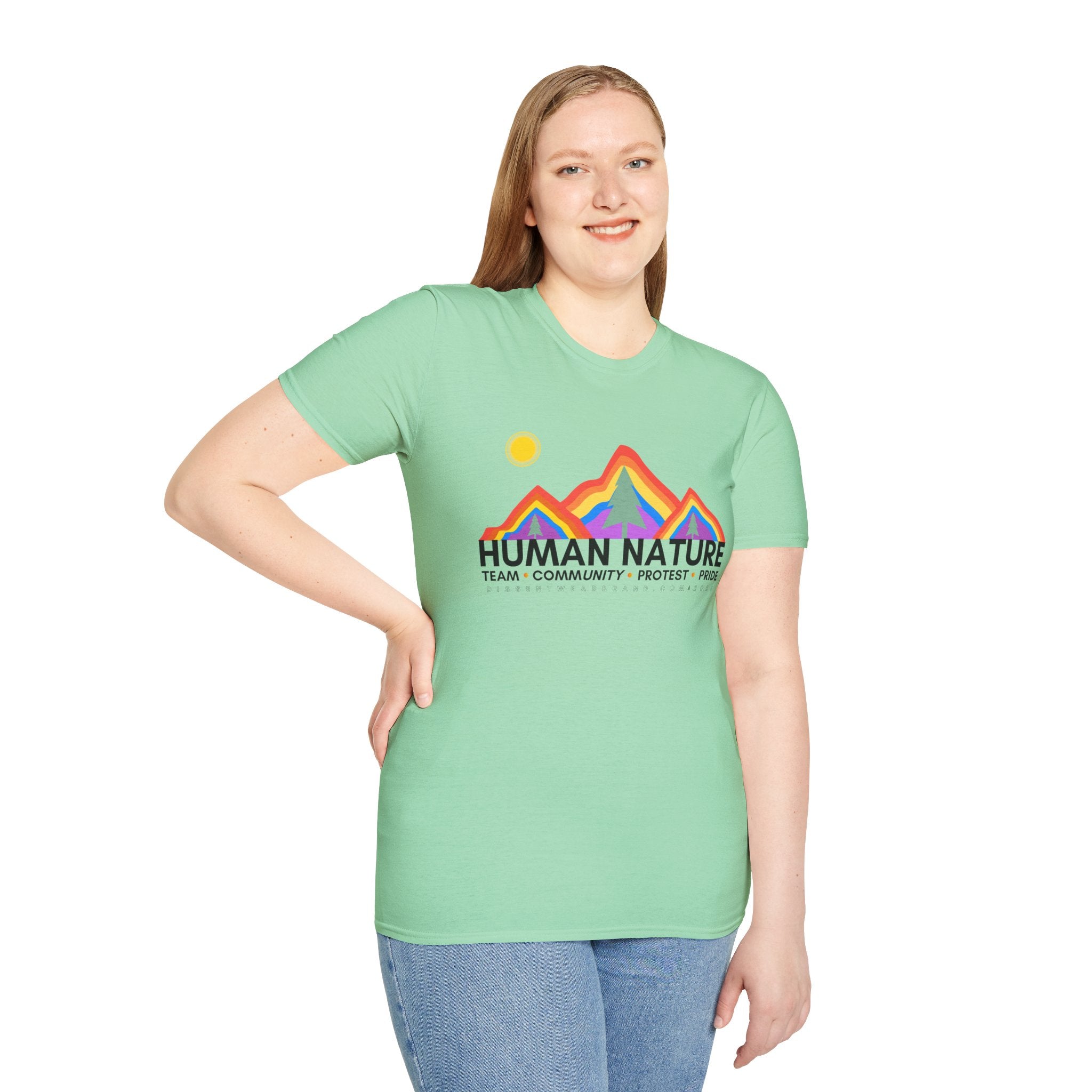 Human Nature Pride T-Shirt, Unisex Rainbow Tee, LGBTQ+ Apparel, Community Event Shirt, Gift for Equality Advocates