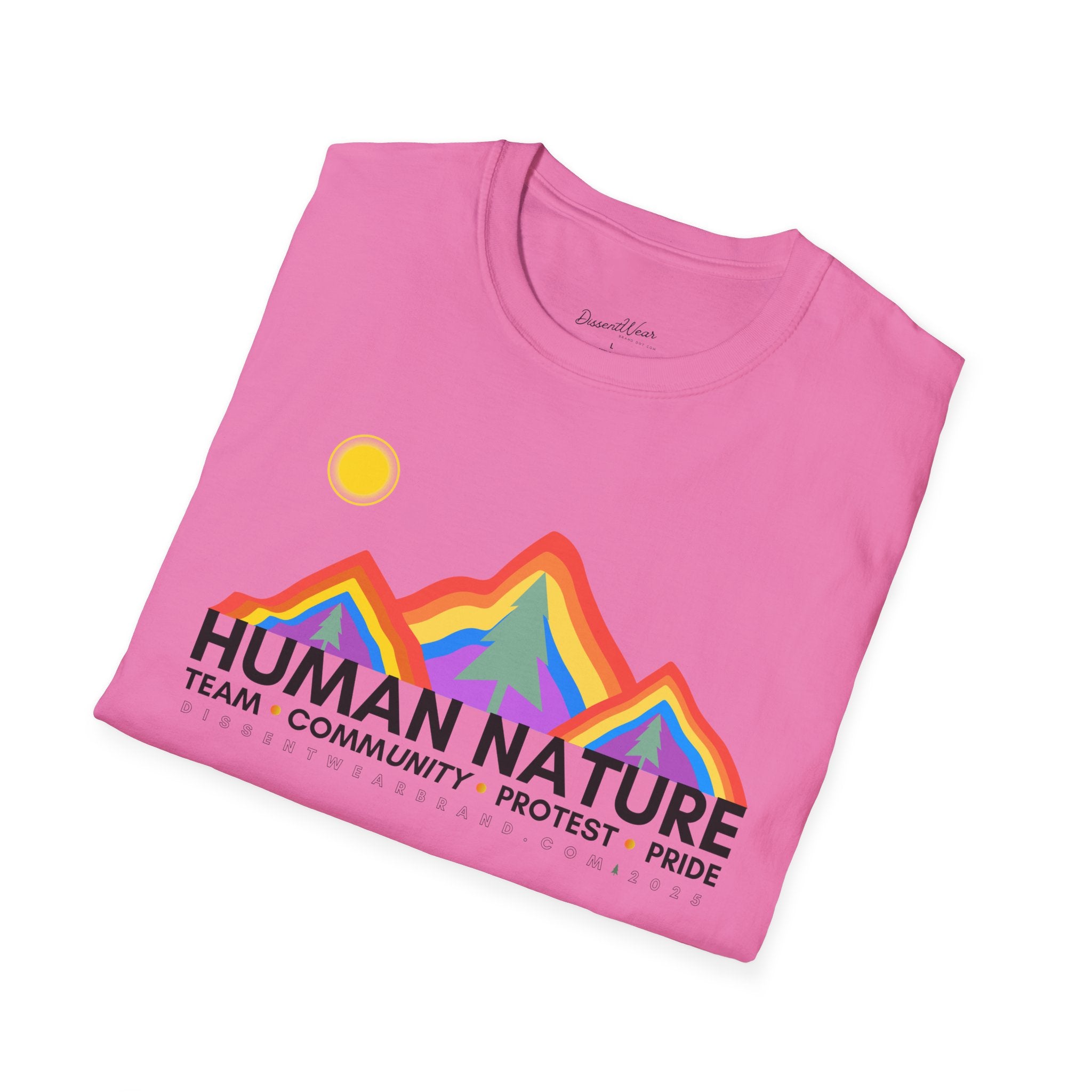 Human Nature Pride T-Shirt, Unisex Rainbow Tee, LGBTQ+ Apparel, Community Event Shirt, Gift for Equality Advocates
