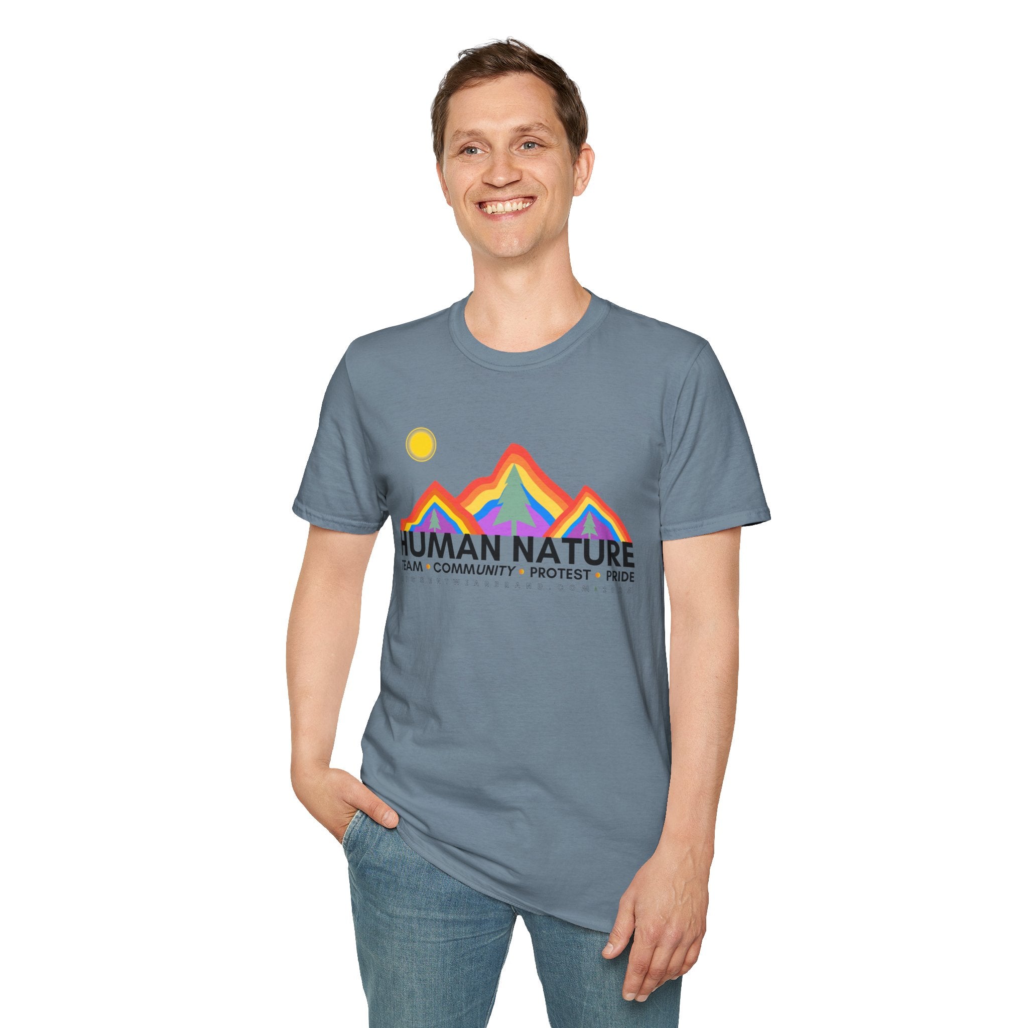 Human Nature Pride T-Shirt, Unisex Rainbow Tee, LGBTQ+ Apparel, Community Event Shirt, Gift for Equality Advocates