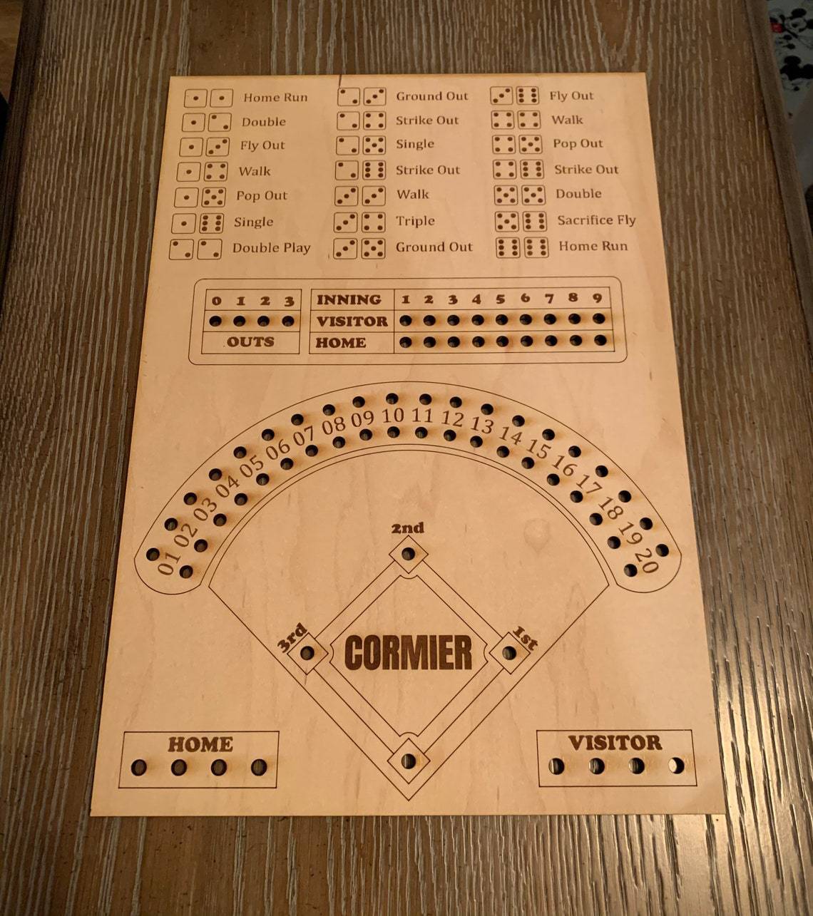 Baseball Dice Board Game Wooden Dice And Marble Board Game Interactive Double Battle Table Game Fun Sports Toy