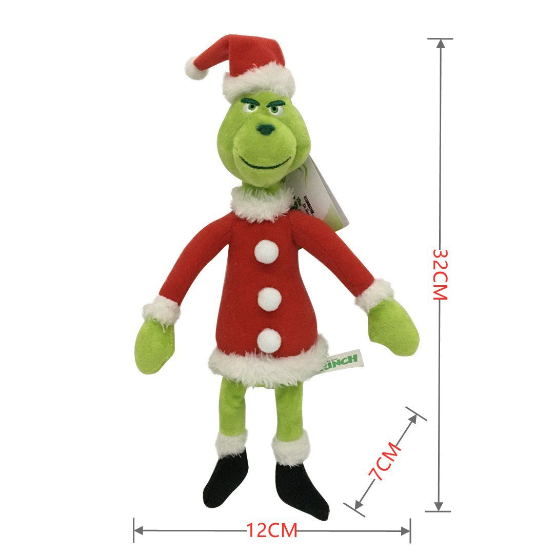 Christmas Monster Grinch Plush Toy Green Hair Grinch Children&