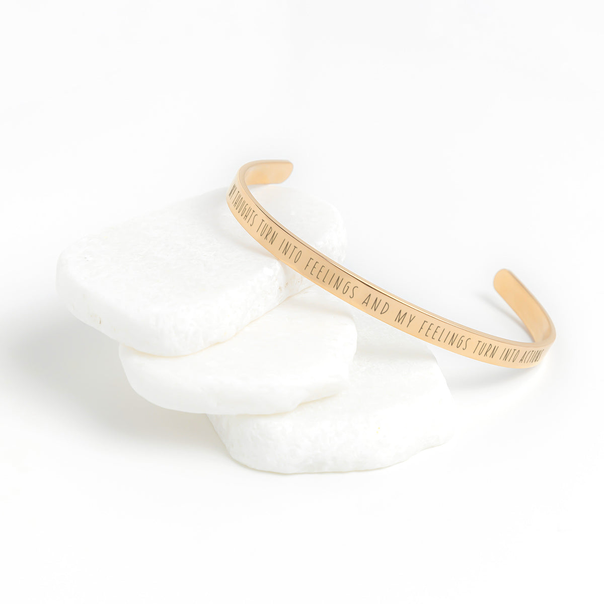 Wearable Therapy: My Thoughts Turn Into Feelings and My Feelings Turn Into Actions Cuff