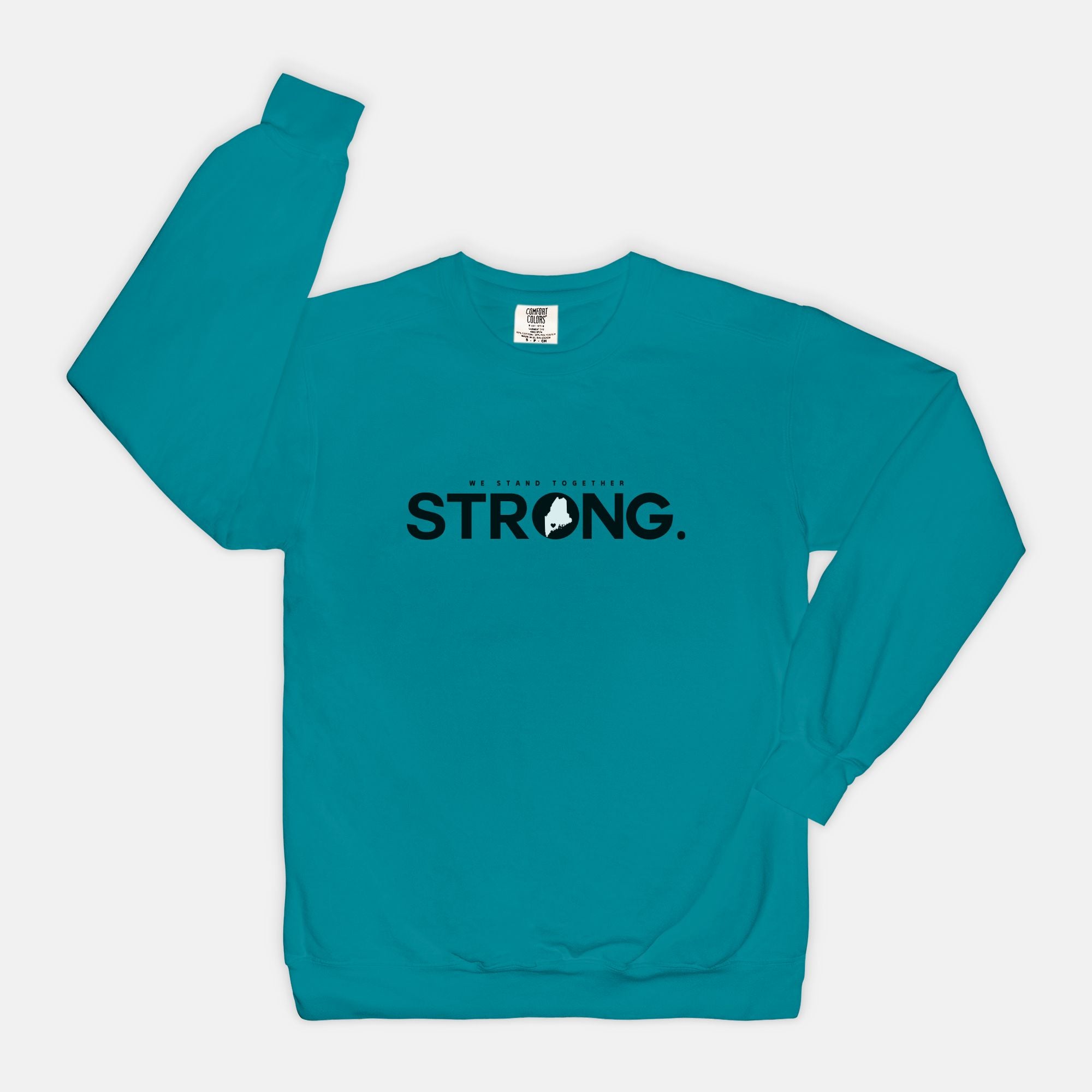 We Stand Together STRONG. Maine Support Lewiston Crewneck Sweatshirt - ALL proceeds will go to victim funds