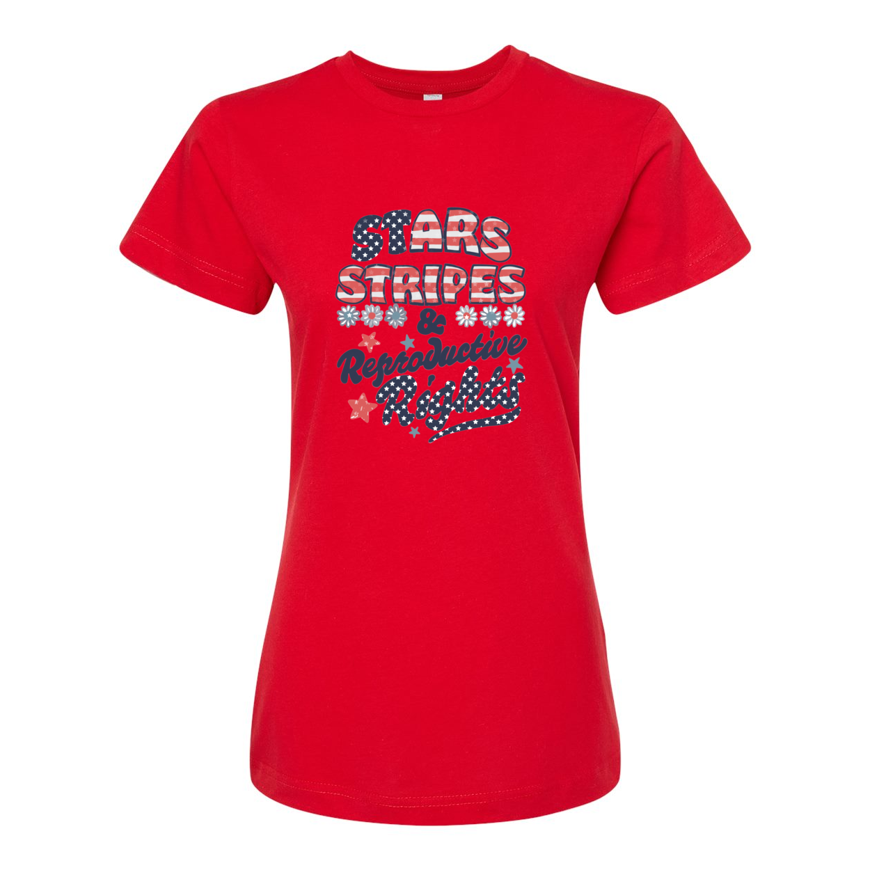 HandDrawn Stars Stripes & Reproductive Rights Jersey T-Shirt