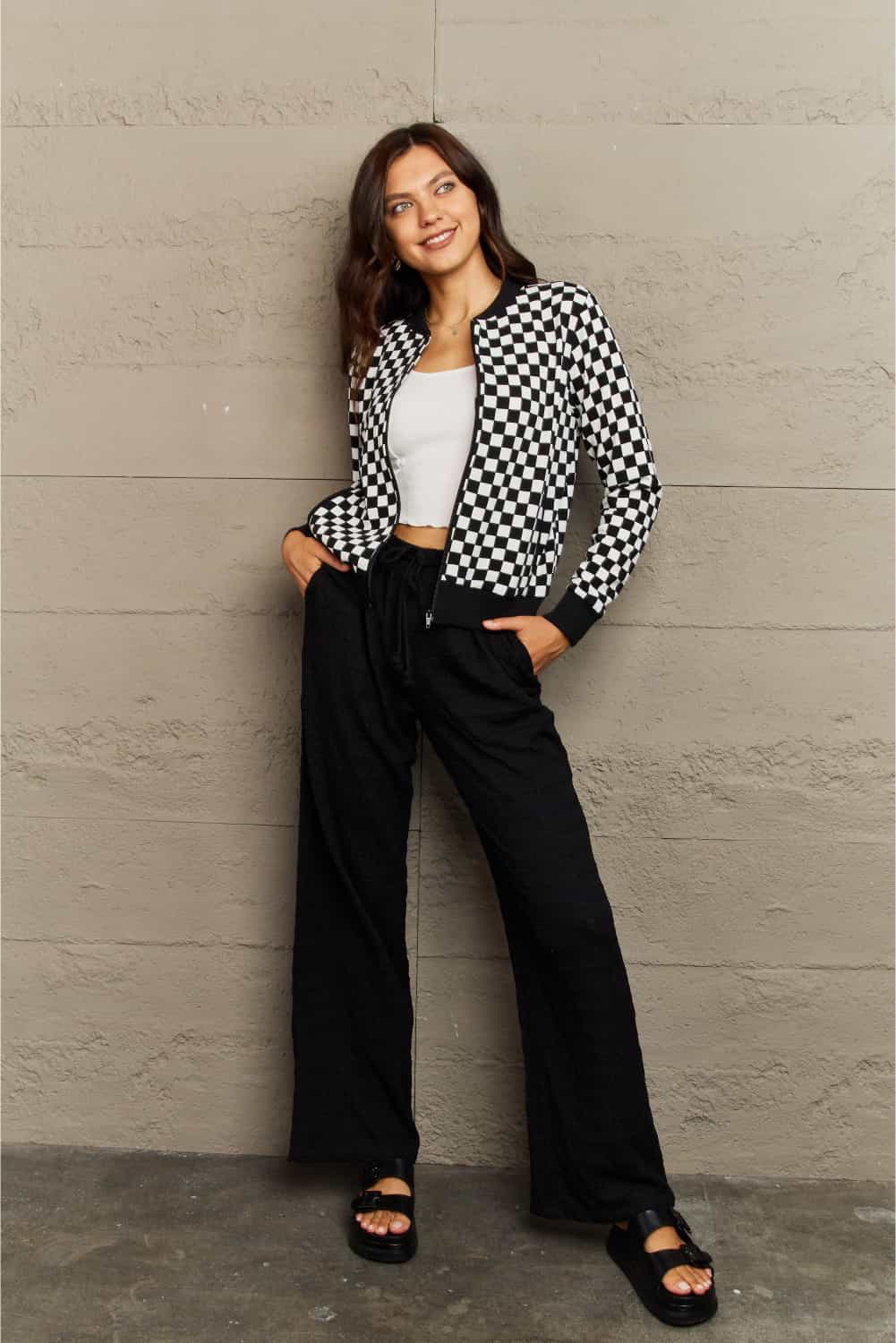 Round Neck Long Sleeve Jacket