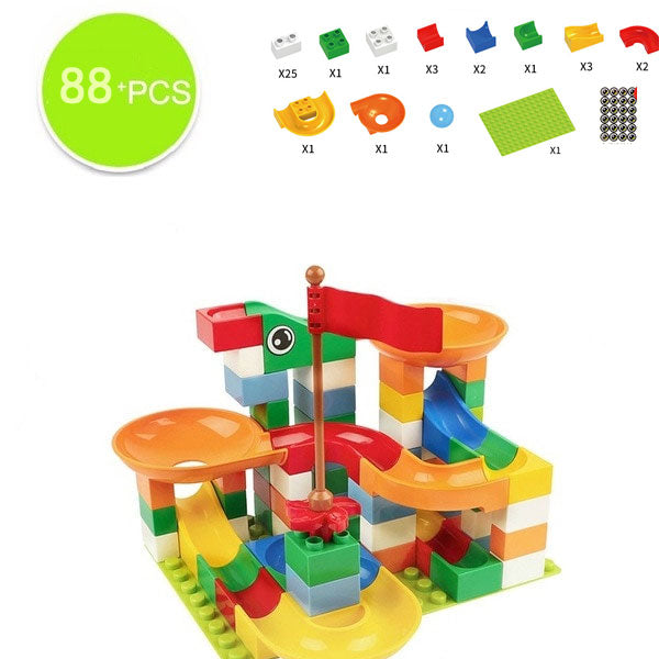 MARBLE RACE RUN TRACK BRICK BLOCKS (COMPATIBLE WITH DUPLO AND LEGO)