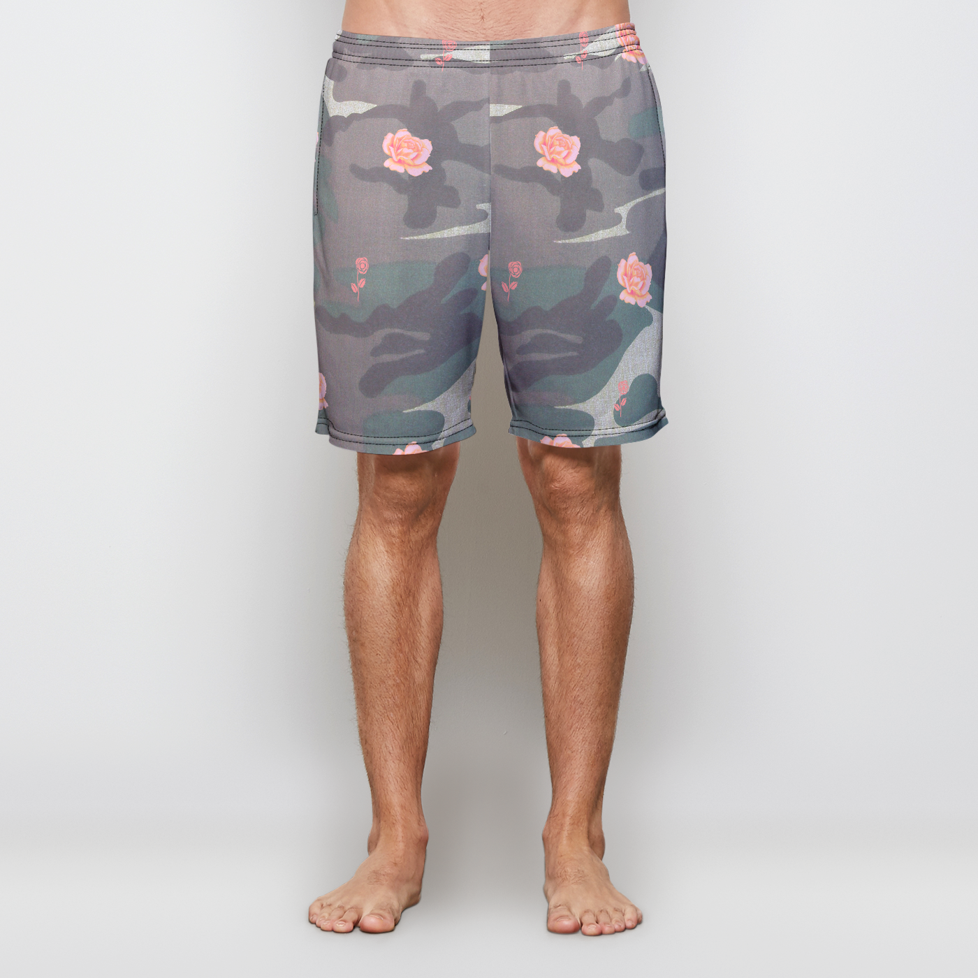 Camouflage and Roses Athletic Short