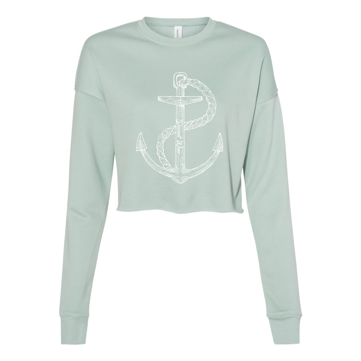 Nautical Anchor Cropped Crew Fleece