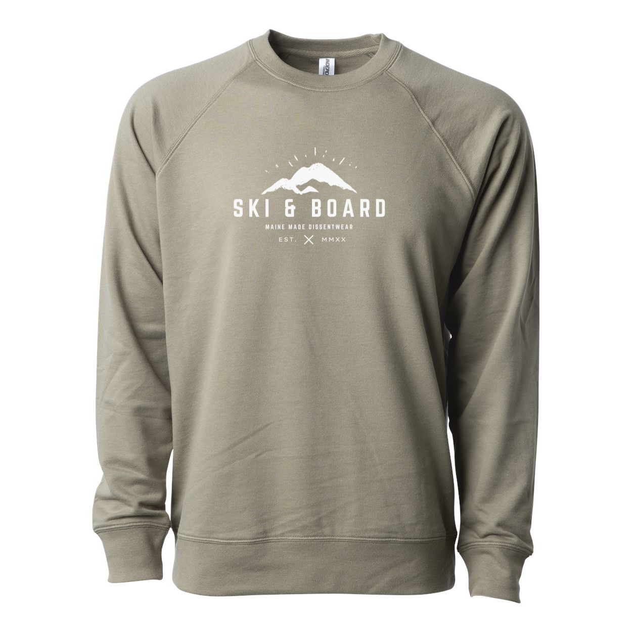 SKI & BOARD LIGHT Lightweight Terry Crewneck white logo