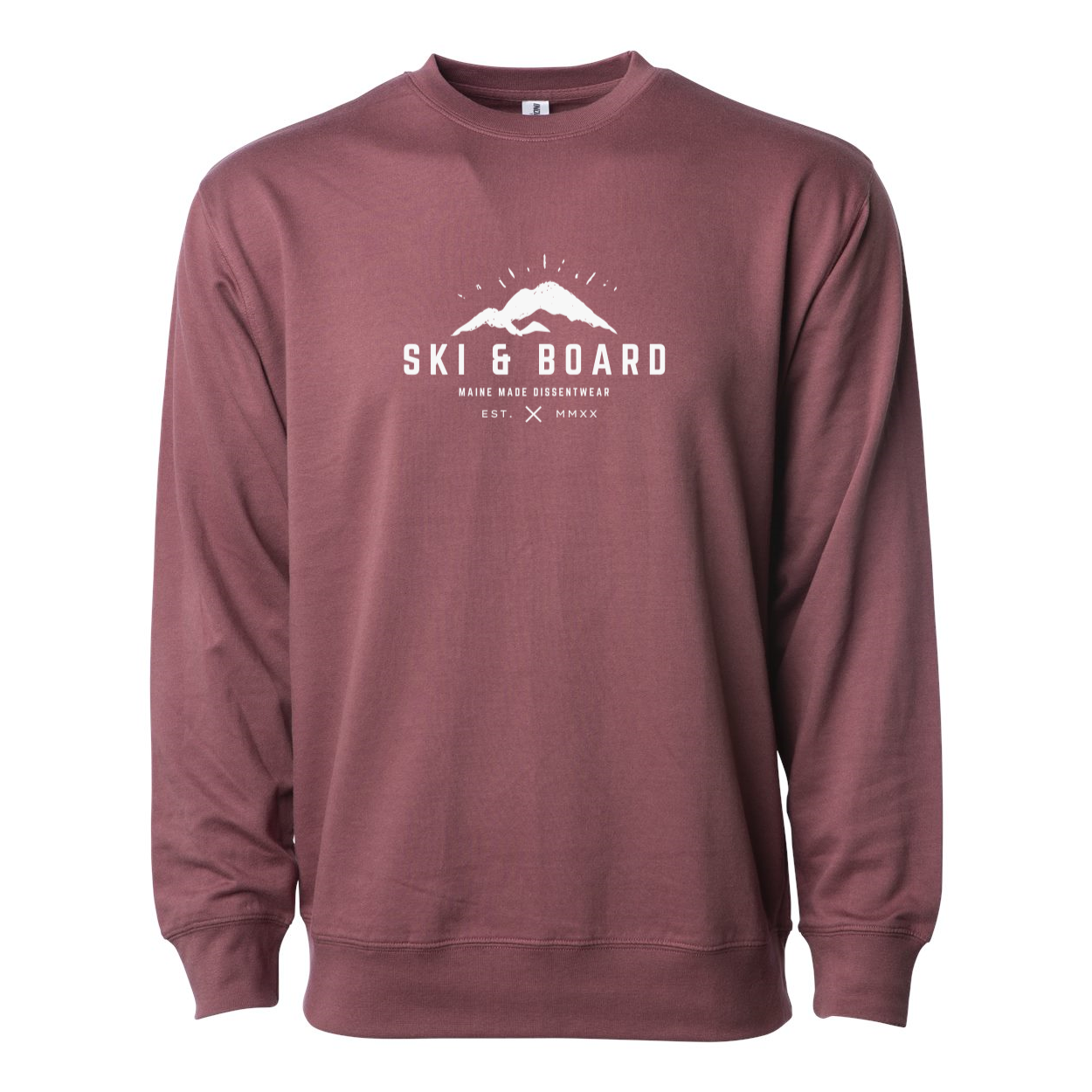SKI & BOARD LIGHT Lightweight Terry Crewneck white logo