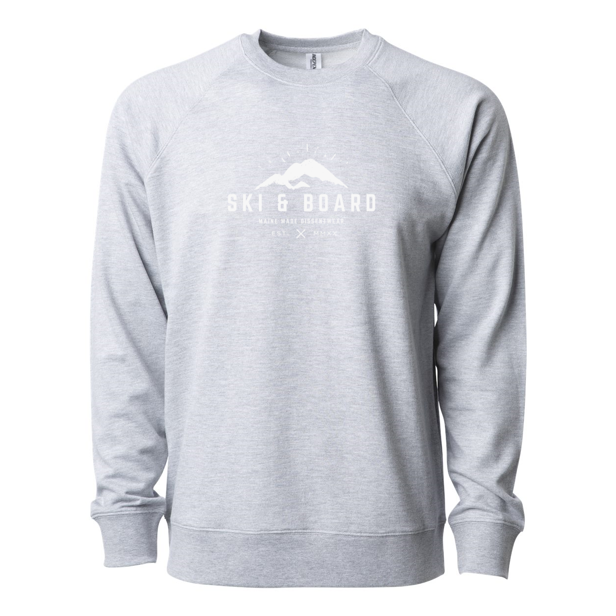 SKI & BOARD LIGHT Lightweight Terry Crewneck white logo