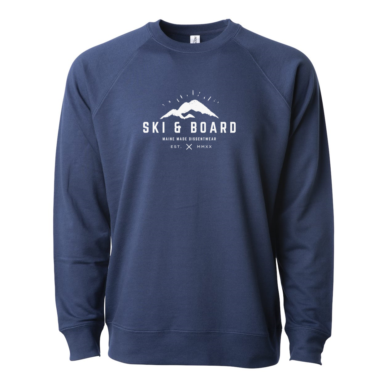 SKI & BOARD LIGHT Lightweight Terry Crewneck white logo