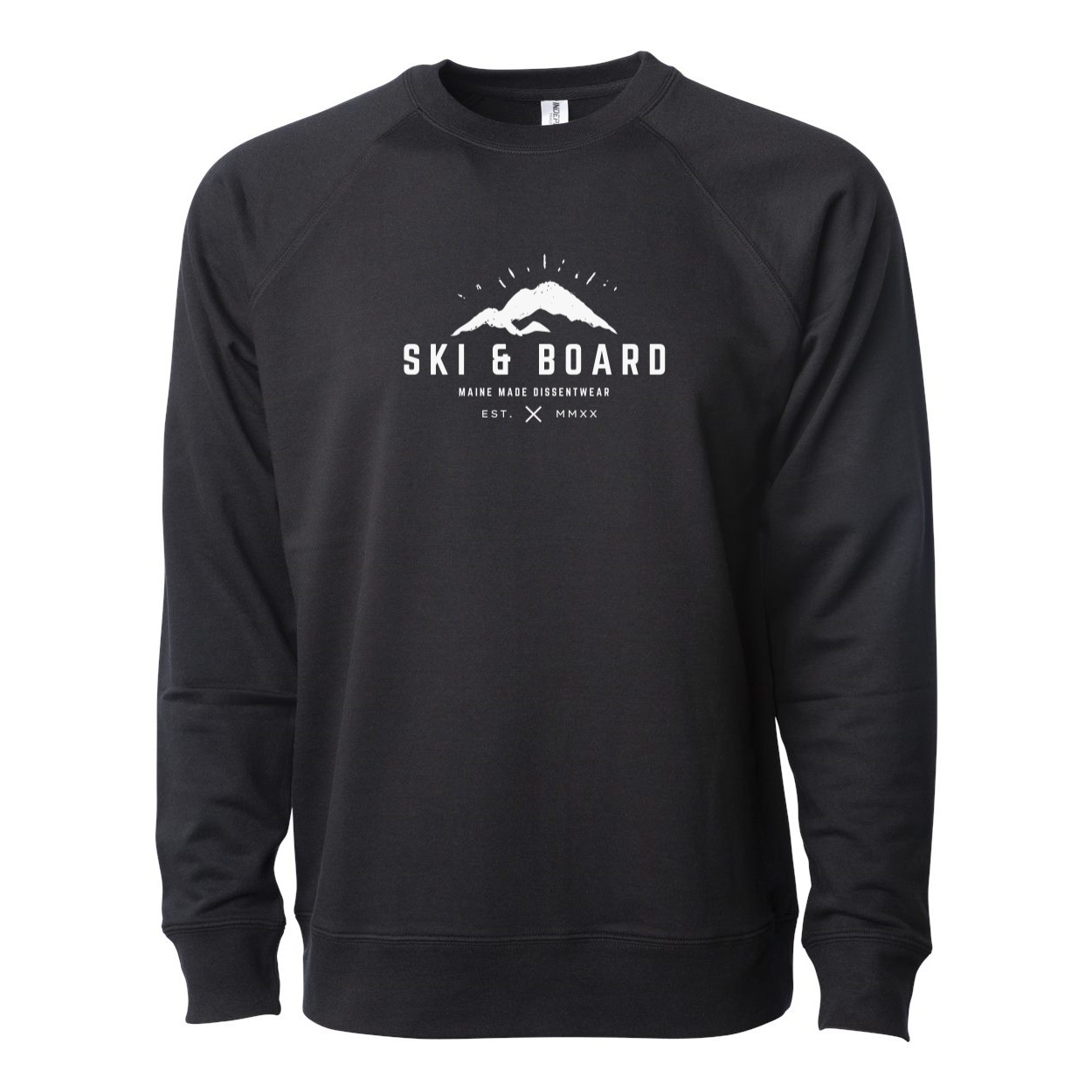 SKI & BOARD LIGHT Lightweight Terry Crewneck white logo