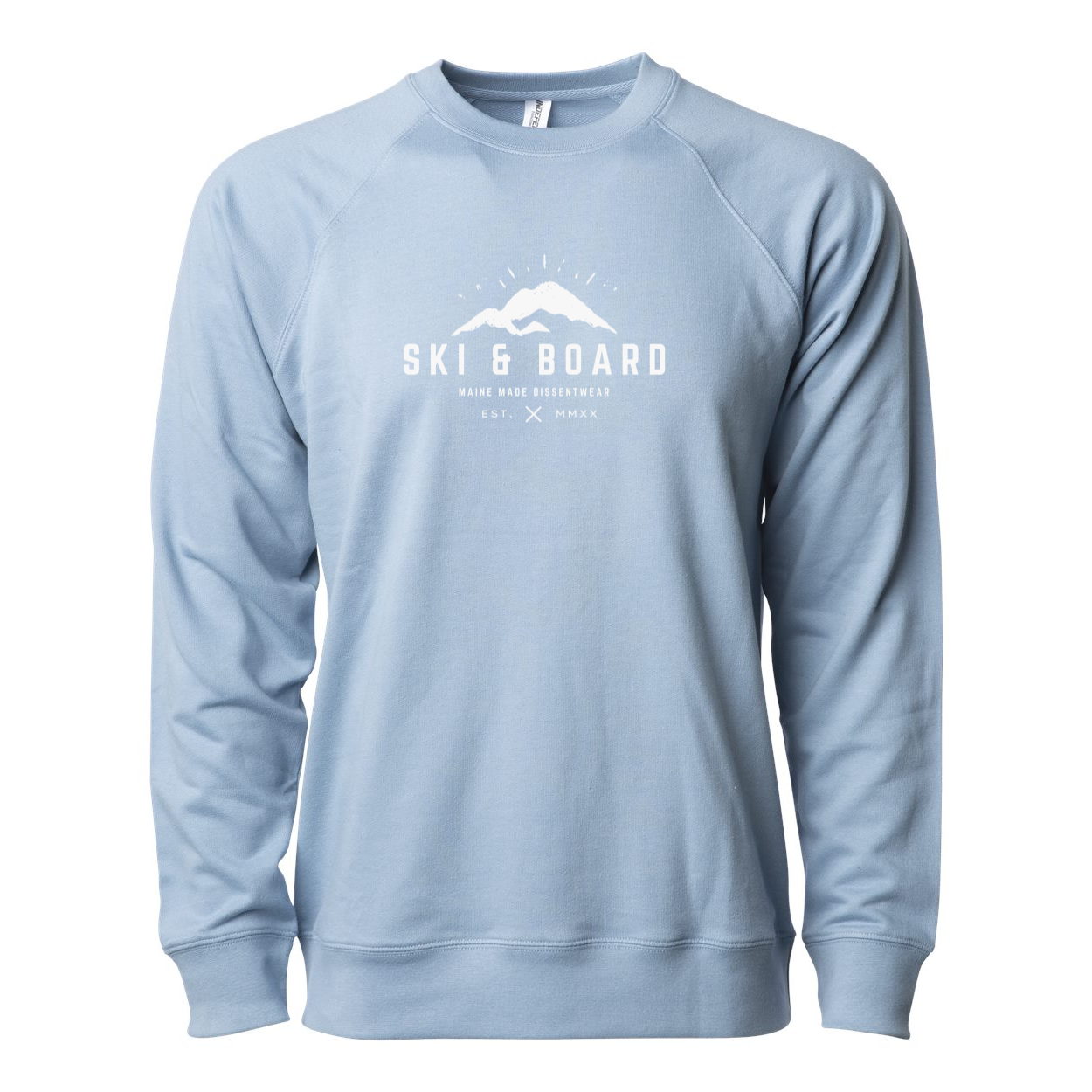 SKI & BOARD LIGHT Lightweight Terry Crewneck white logo