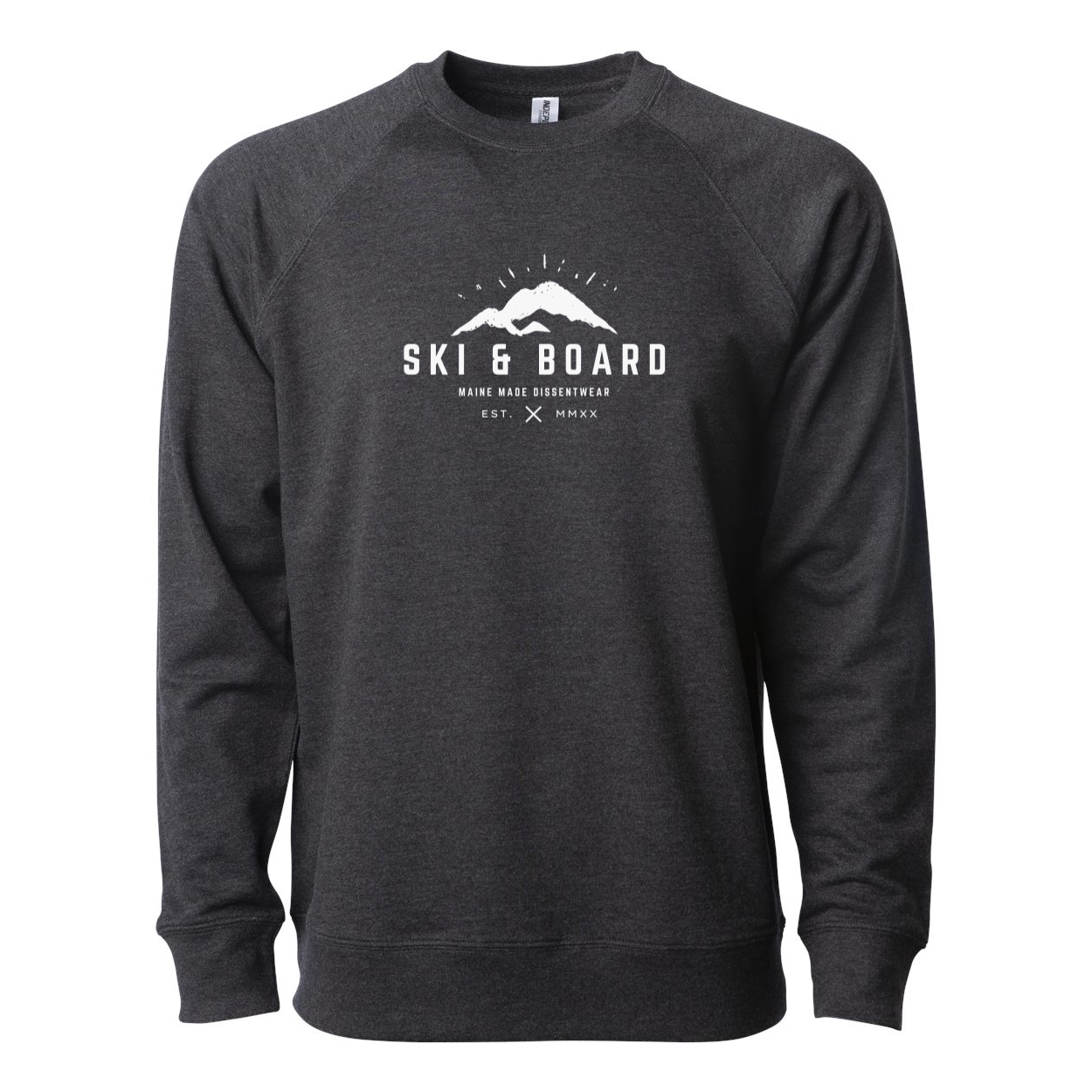 SKI & BOARD LIGHT Lightweight Terry Crewneck white logo