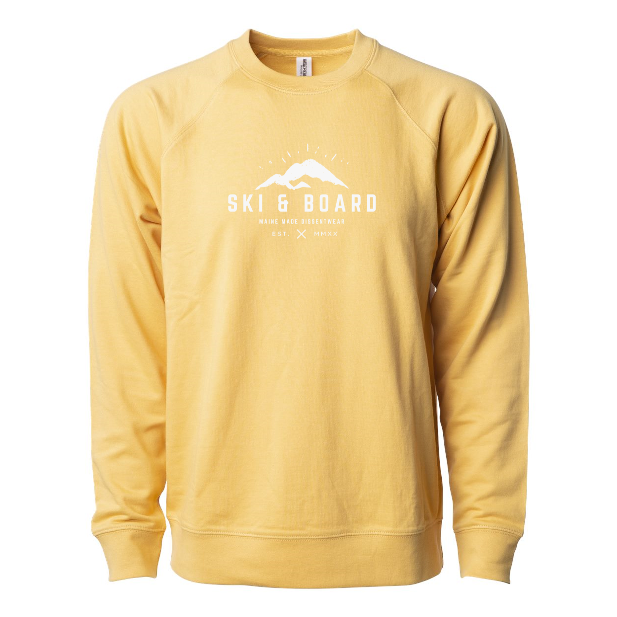 SKI & BOARD LIGHT Lightweight Terry Crewneck white logo