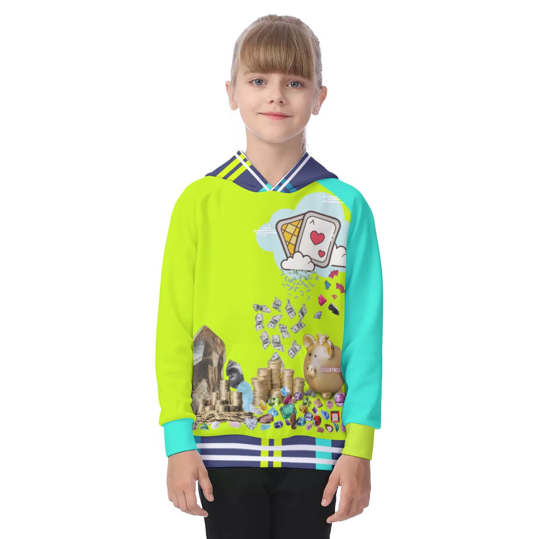 Neon Aces, Money and Jewels All-Over Print Kid&