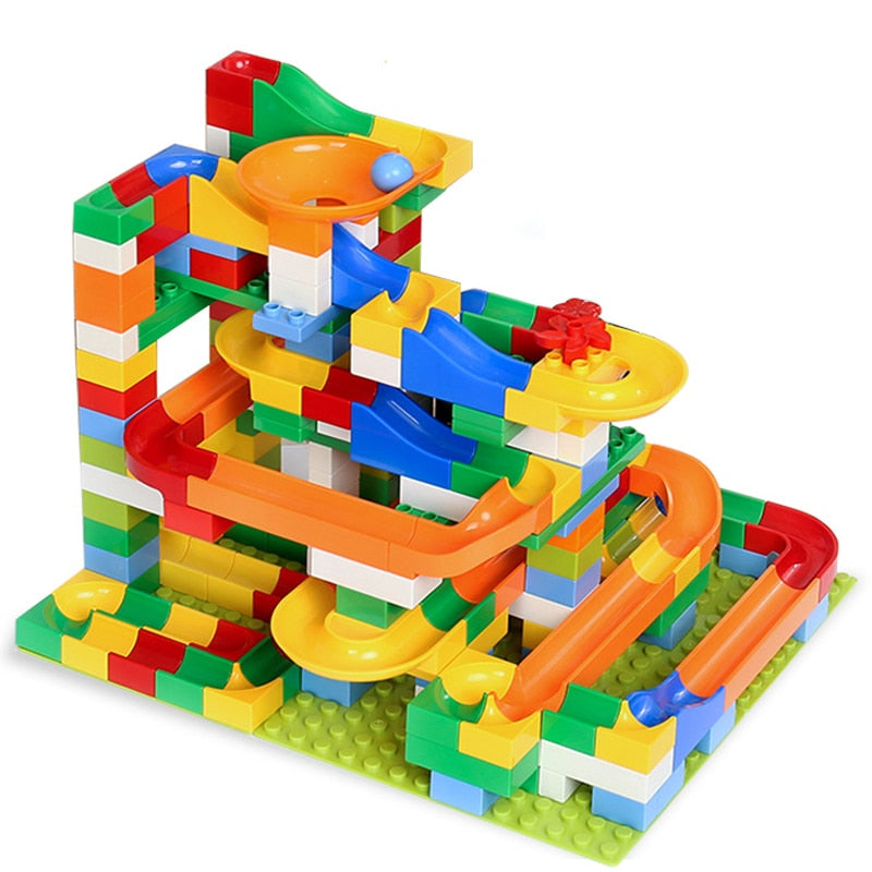 MARBLE RACE RUN TRACK BRICK BLOCKS (COMPATIBLE WITH DUPLO AND LEGO)
