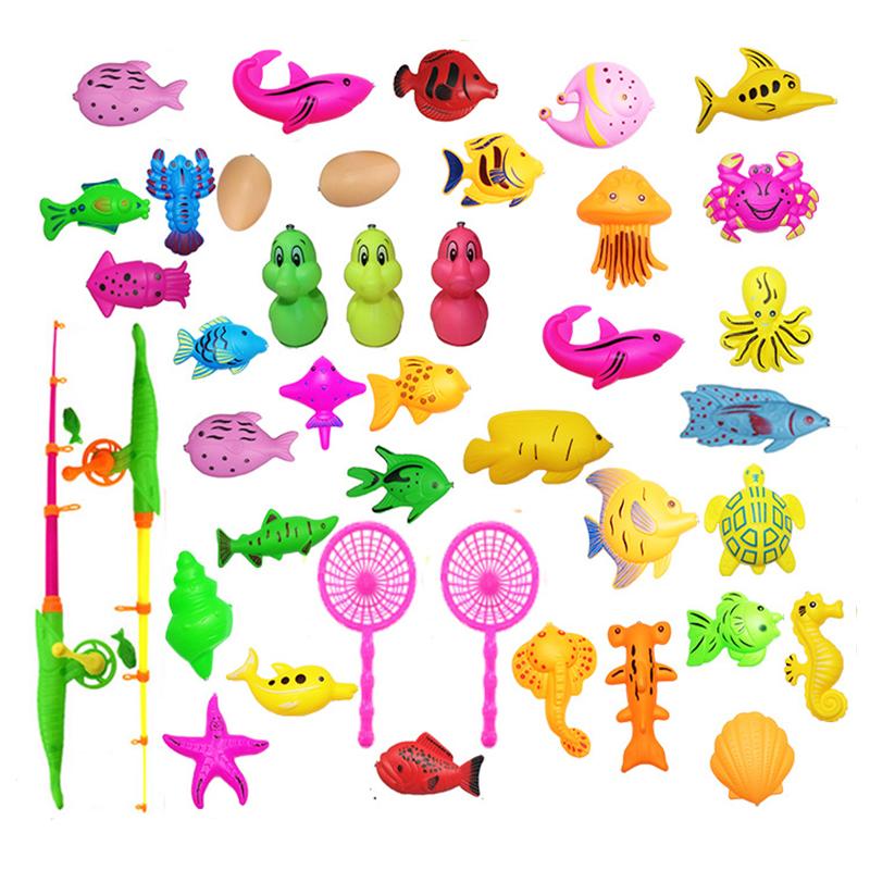 MAGNETIC FISHING TOY SET WITH INFLATABLE POOL (40 PCS)
