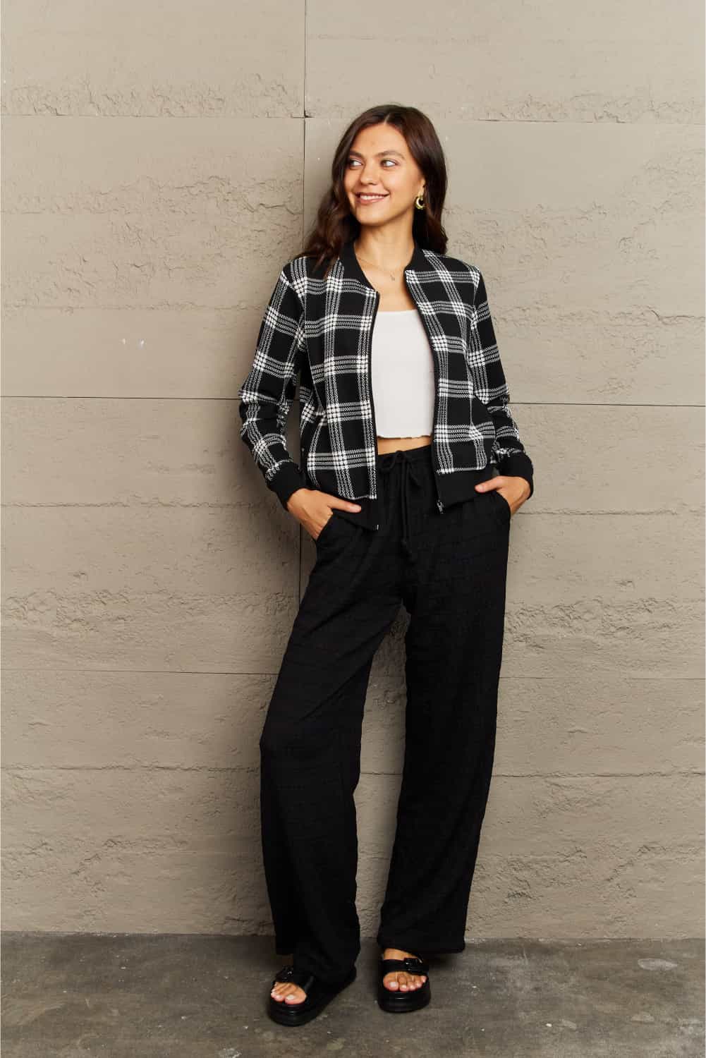 Round Neck Long Sleeve Jacket