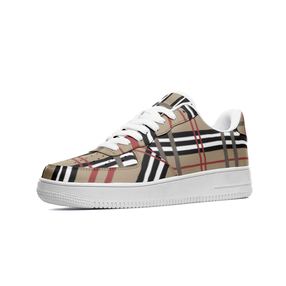 Trendy Plaid Low Top Leather Sneakers