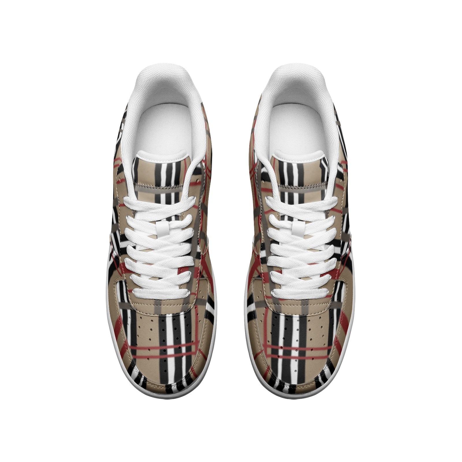 Trendy Plaid Low Top Leather Sneakers