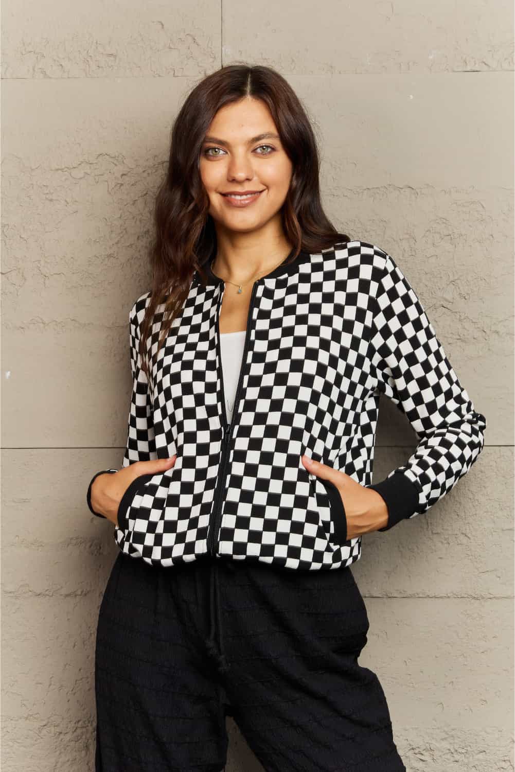Round Neck Long Sleeve Jacket