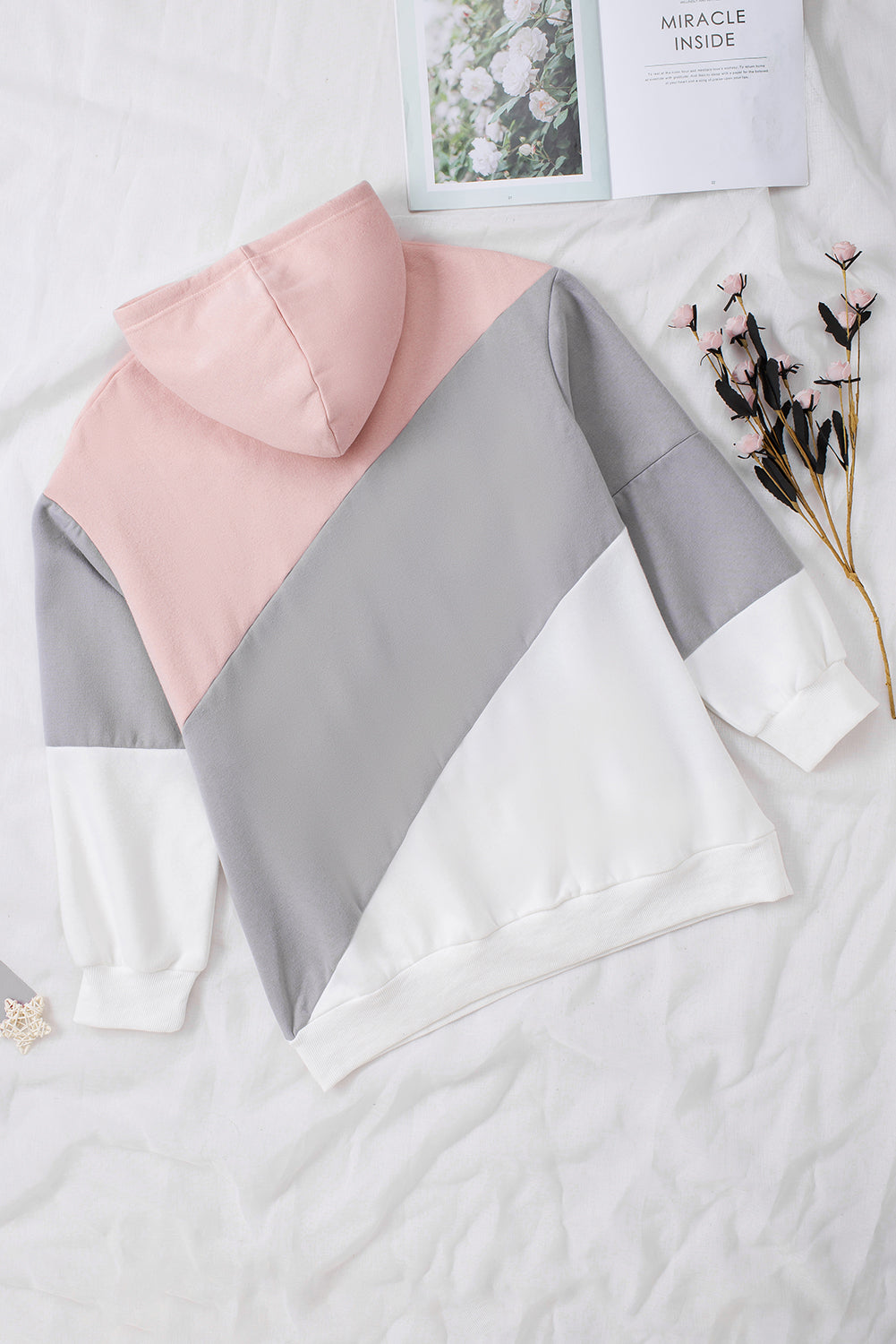 Plus Size Tie-Dye and Color Block Drawstring Detail Hoodies. (3different patterns)
