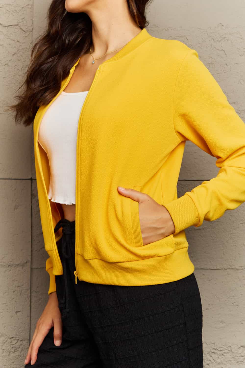 Round Neck Long Sleeve Jacket