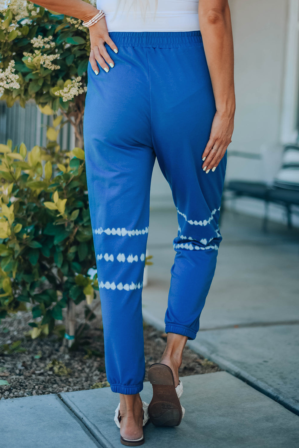 Two-Tone Elastic Waist Jogger Pants