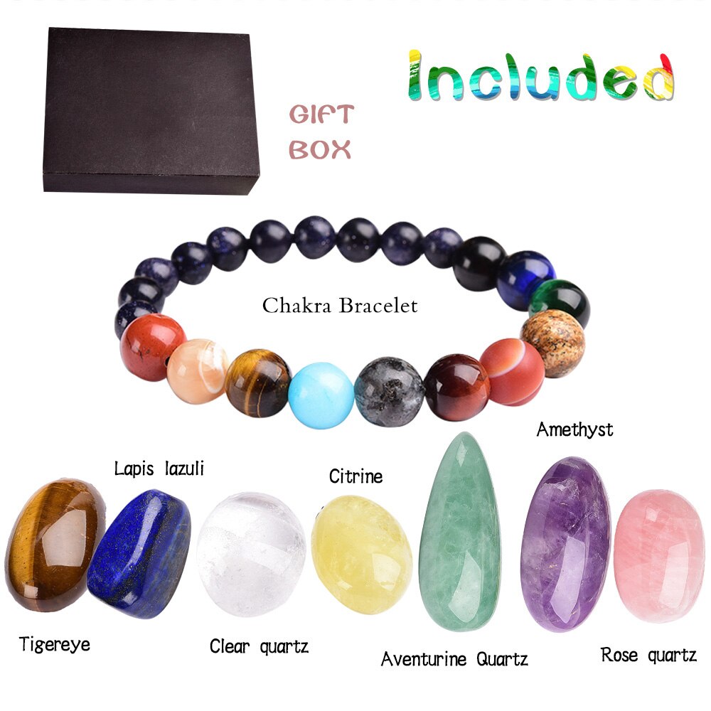 NATURAL CRYSTAL CHAKRA STONE GIFT BOX SET