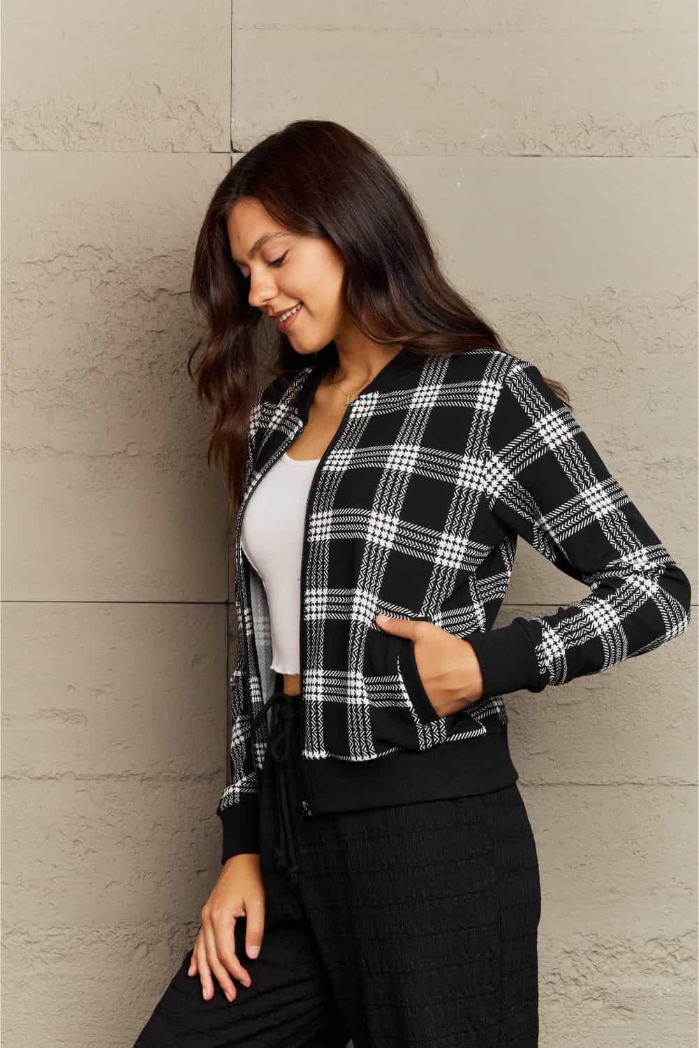 Round Neck Long Sleeve Jacket