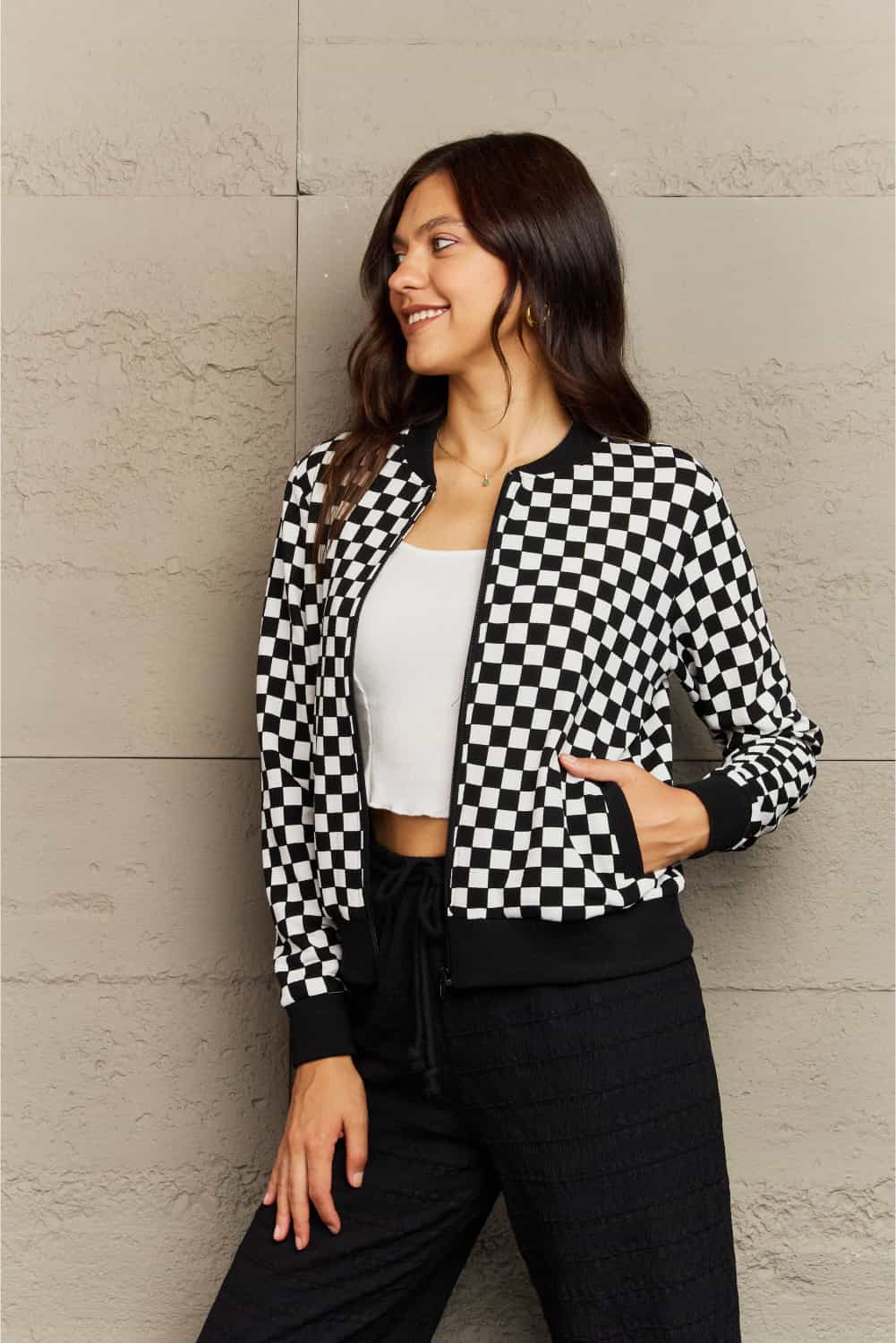 Round Neck Long Sleeve Jacket