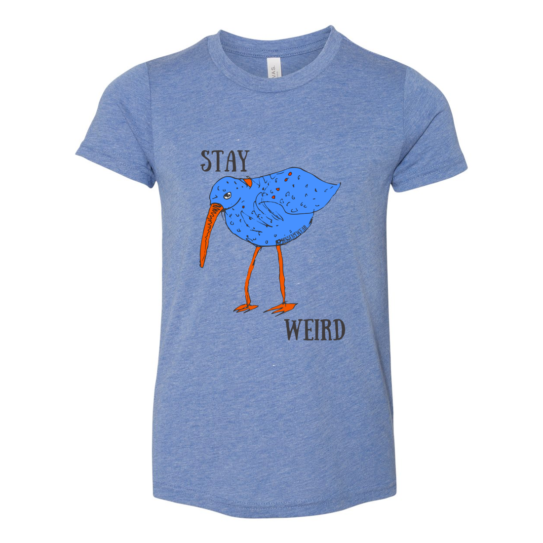 Stay Weird Bird Youth Triblend Tee- MULTIPLE COLOR OPTIONS
