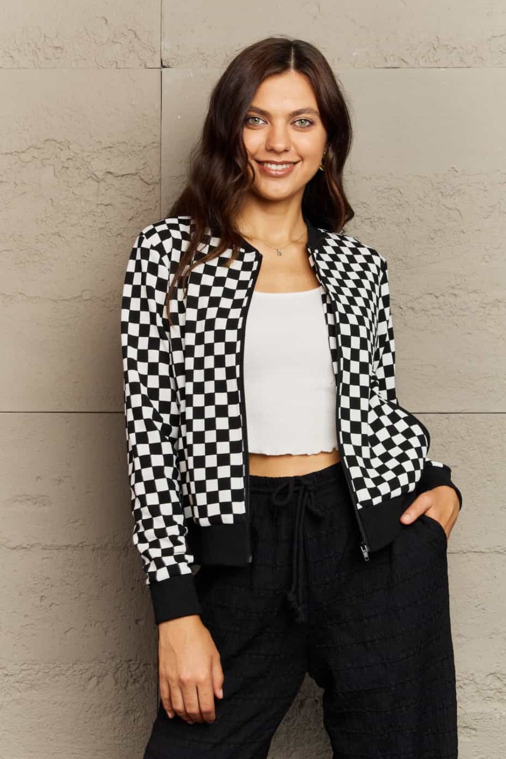 Round Neck Long Sleeve Jacket