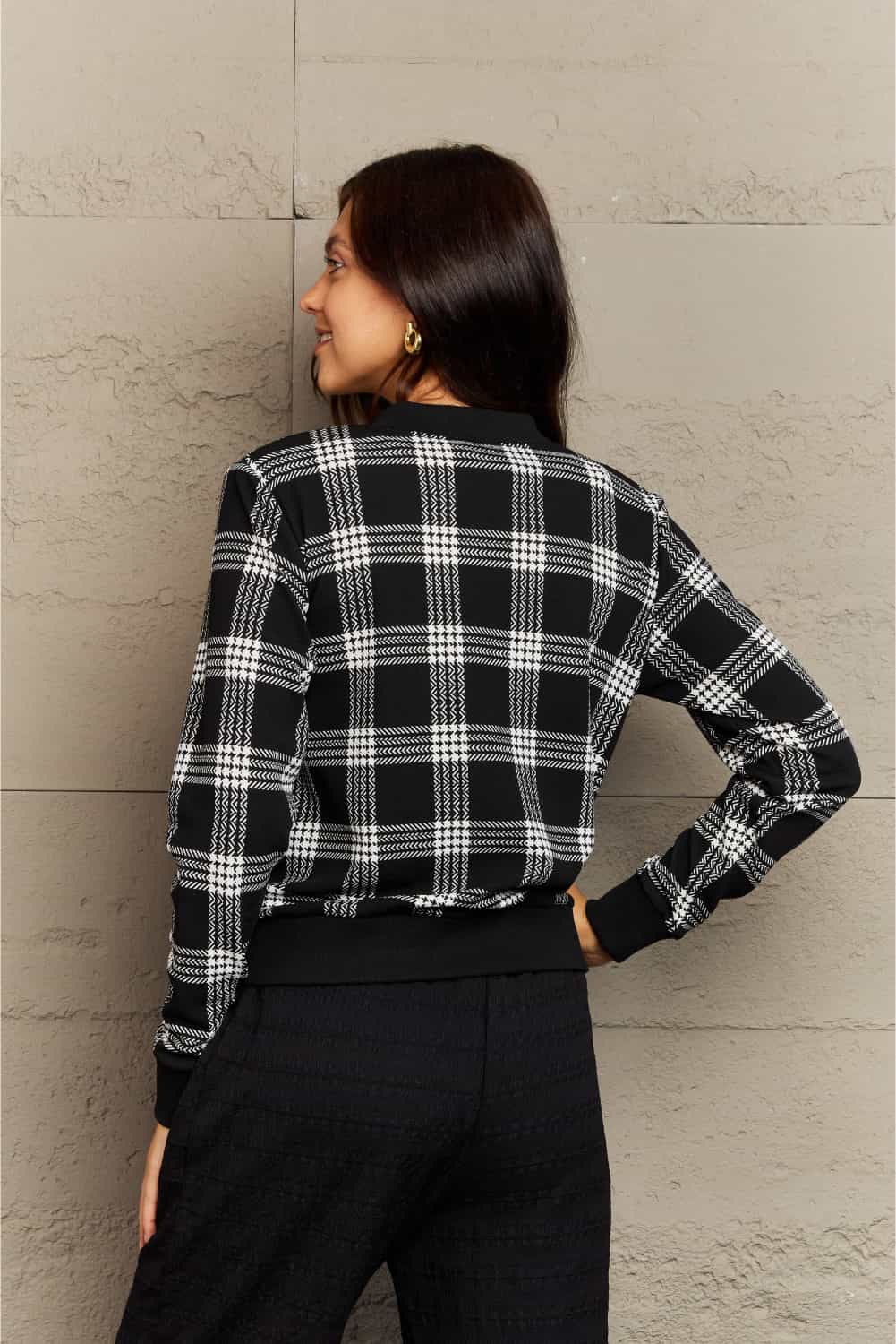 Round Neck Long Sleeve Jacket