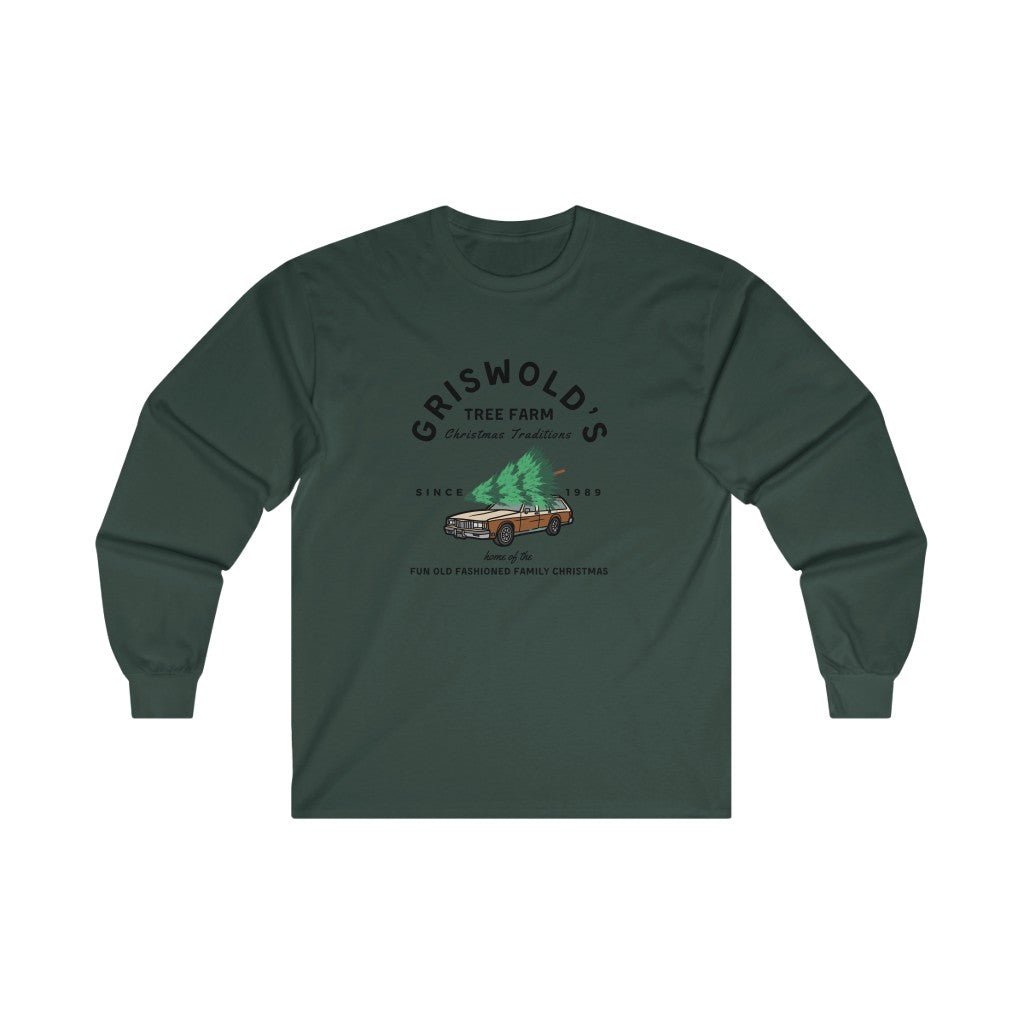 GRISWOLD TREE FARM HOLIDAY CHRISTMAS VACATION LONG SLEEVE TEE
