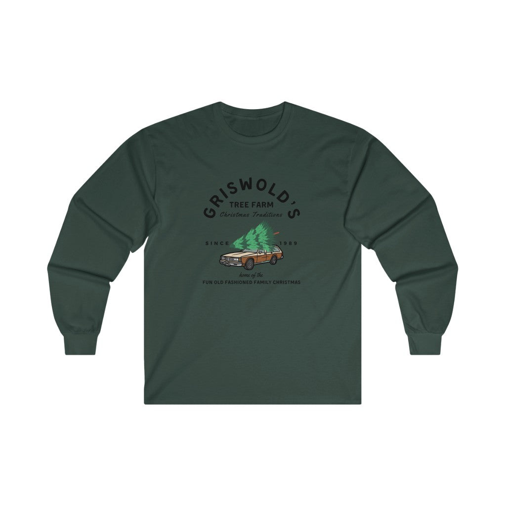 GRISWOLD TREE FARM HOLIDAY CHRISTMAS VACATION  LONG SLEEVE TEE