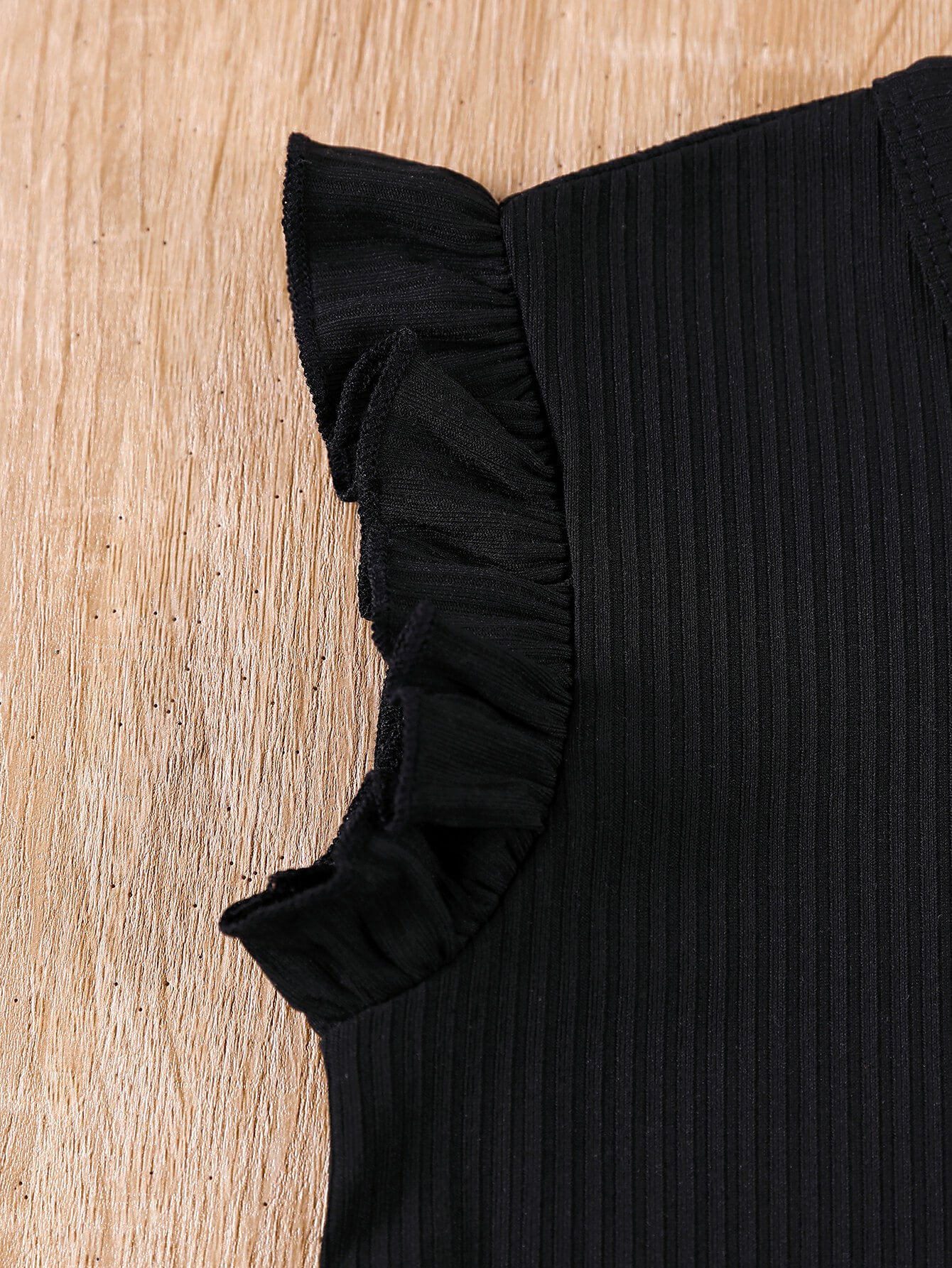 Girls Ribbed T-Shirt and Printed Shorts Set