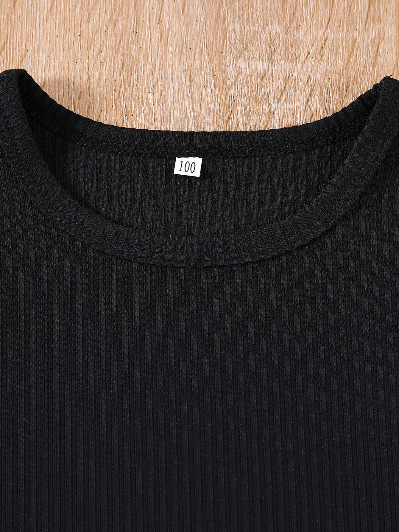 Girls Ribbed T-Shirt and Printed Shorts Set