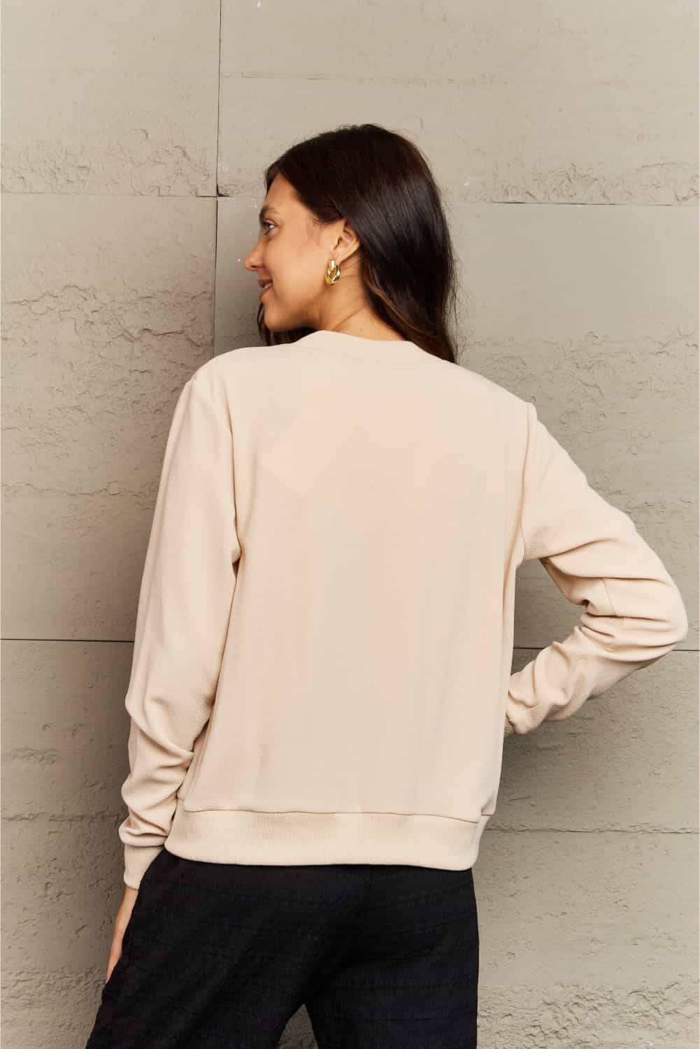 Round Neck Long Sleeve Jacket