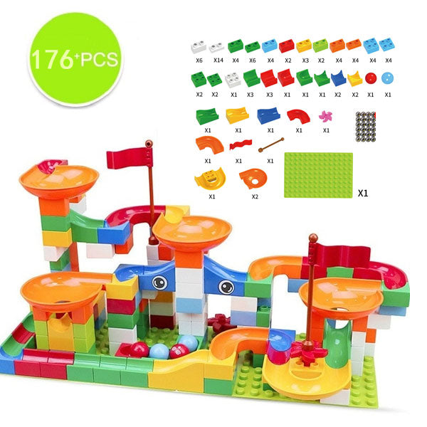 MARBLE RACE RUN TRACK BRICK BLOCKS (COMPATIBLE WITH DUPLO AND LEGO)