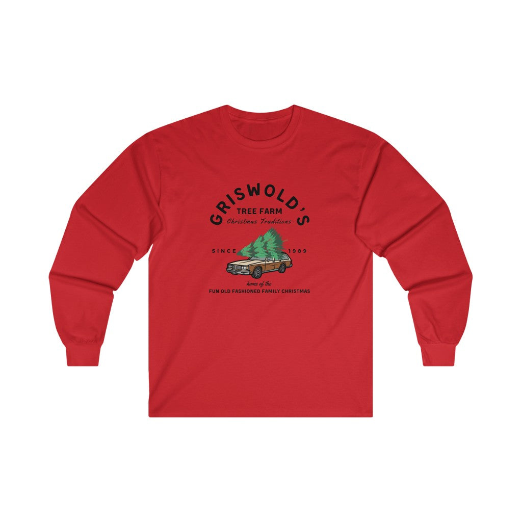 GRISWOLD TREE FARM HOLIDAY CHRISTMAS VACATION LONG SLEEVE TEE