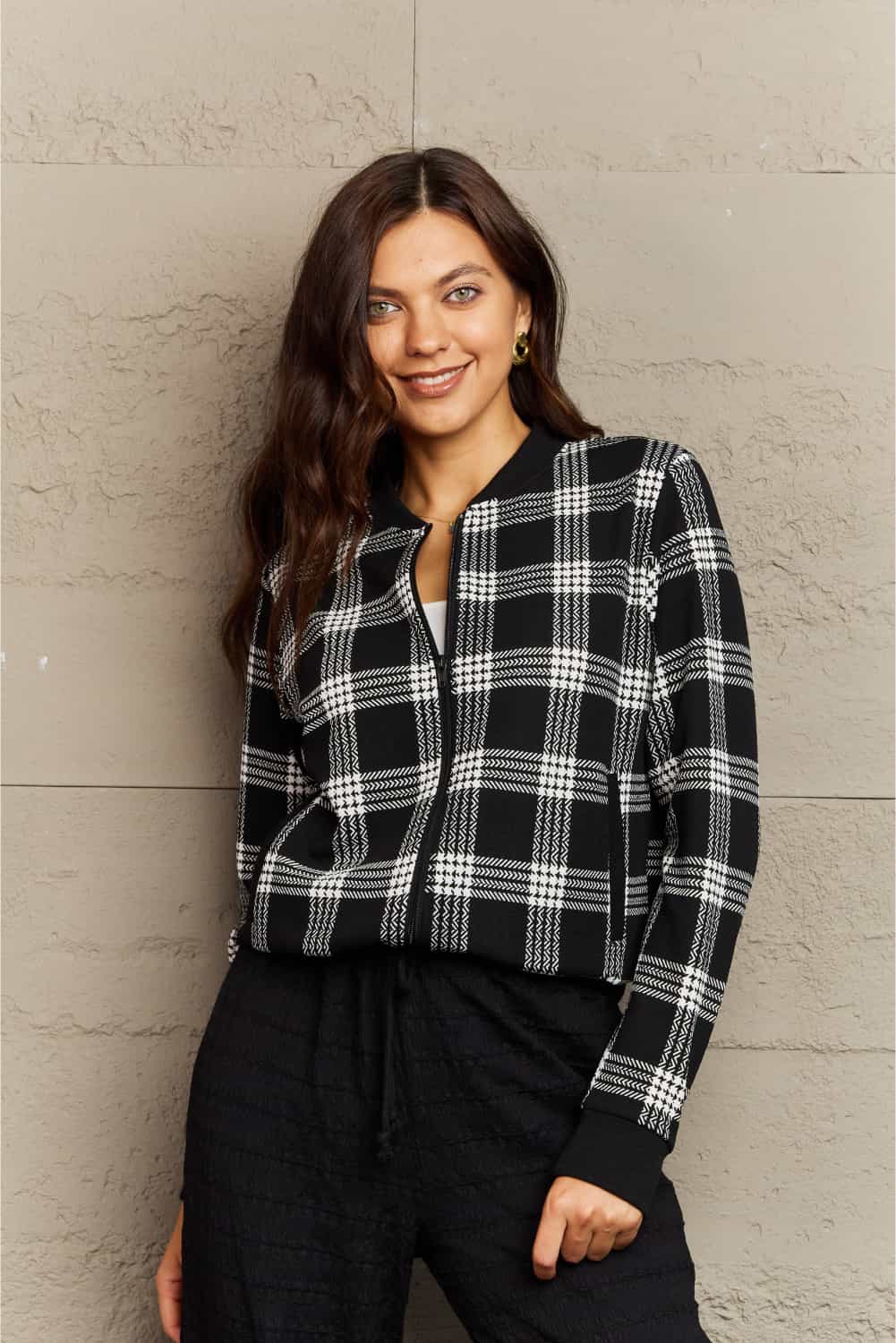 Round Neck Long Sleeve Jacket