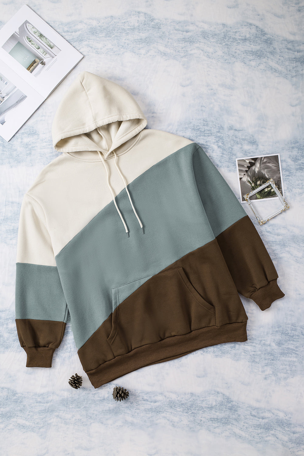 Plus Size Tie-Dye and Color Block Drawstring Detail Hoodies. (3different patterns)