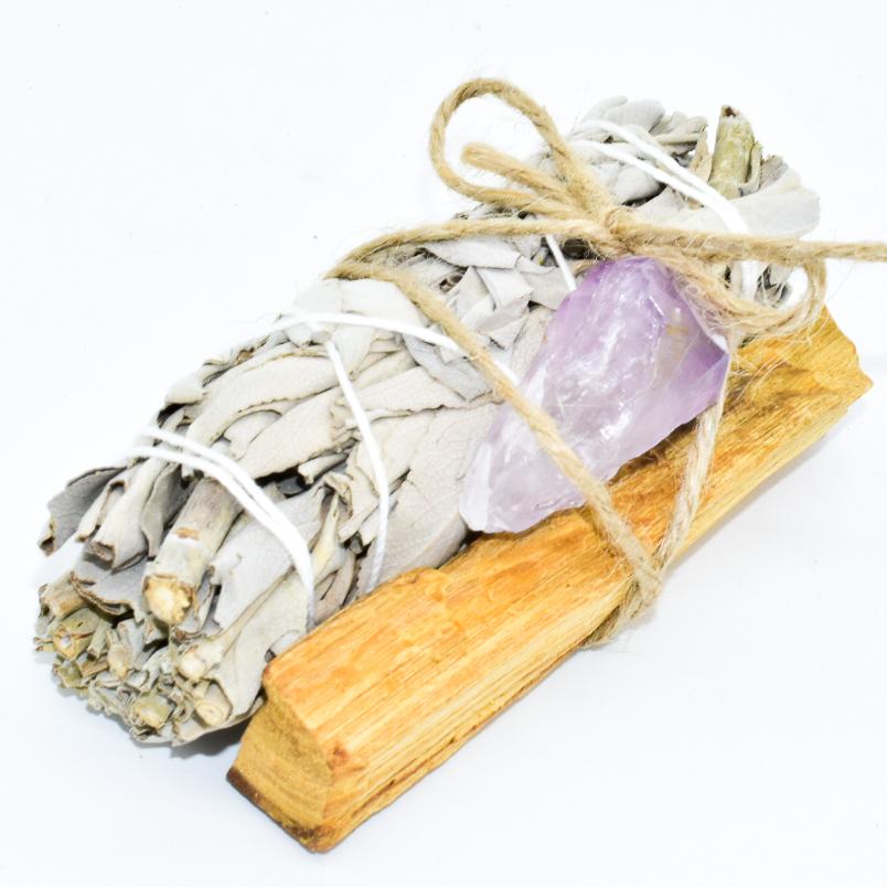 Sage Smudge Kit w/ Crystal of your choice