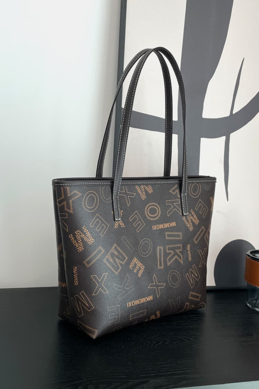 Printed PU Leather Tote Bag