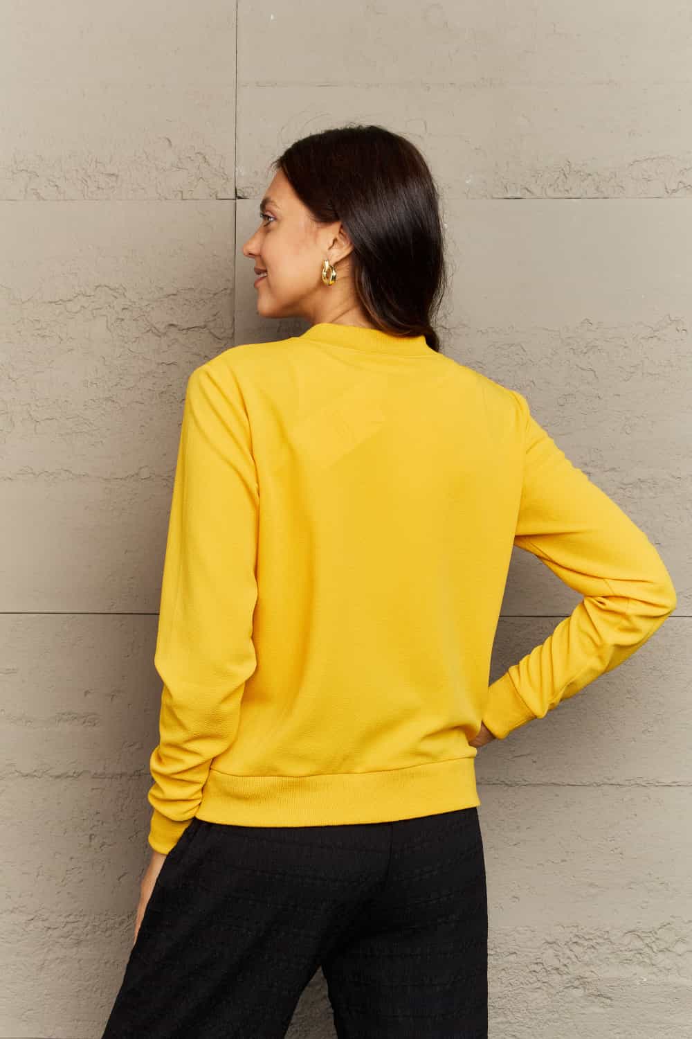 Round Neck Long Sleeve Jacket