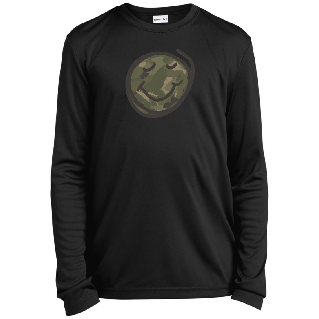 Camouflaged Smile Performance Long Sleeve Tee - Youth