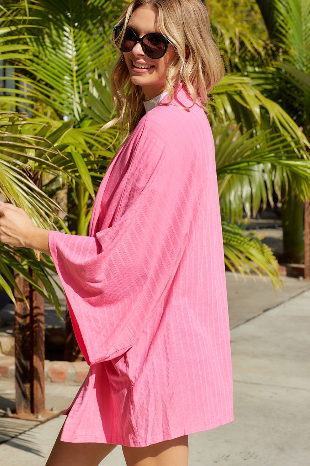 Dolman Sleeve Open Front Longline Cardigan